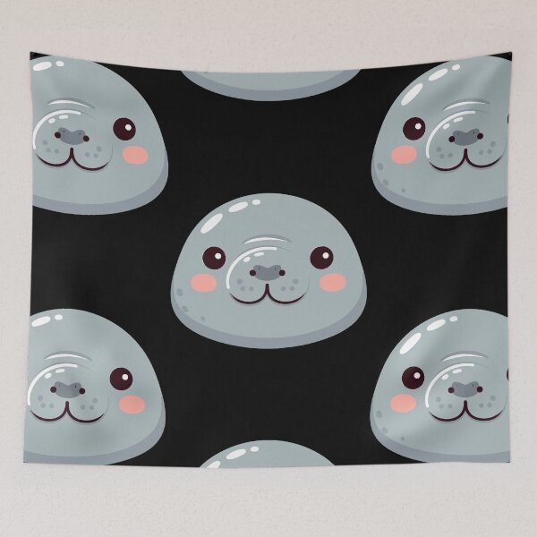 Item preview, Cute Vectoral Manatee Face designed and sold by ArtfulWeave.