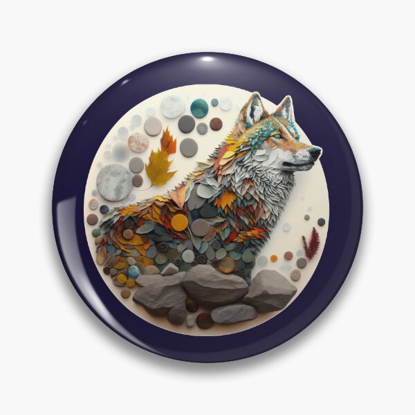 Item preview, Wolf Pebble Art designed and sold by NaNaSpaceStore.