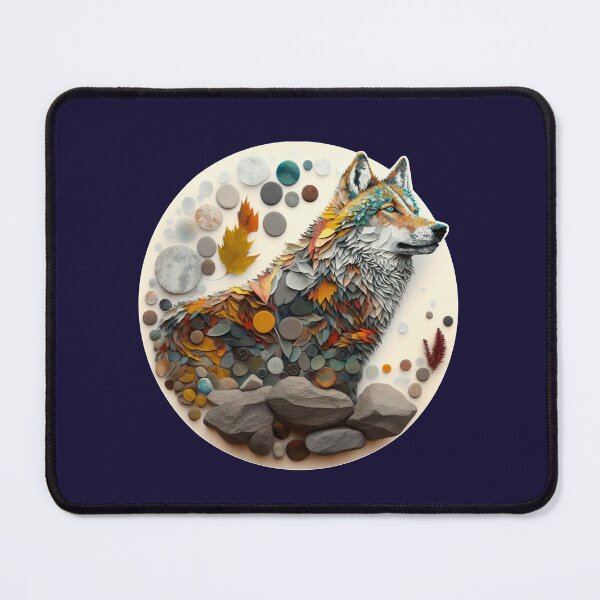 Item preview, Wolf Pebble Art designed and sold by NaNaSpaceStore.