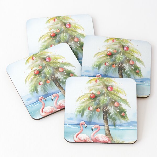 Artikelvorschau, Flamingo-Weihnachtsstrand entworfen und verkauft von cute-animals99.