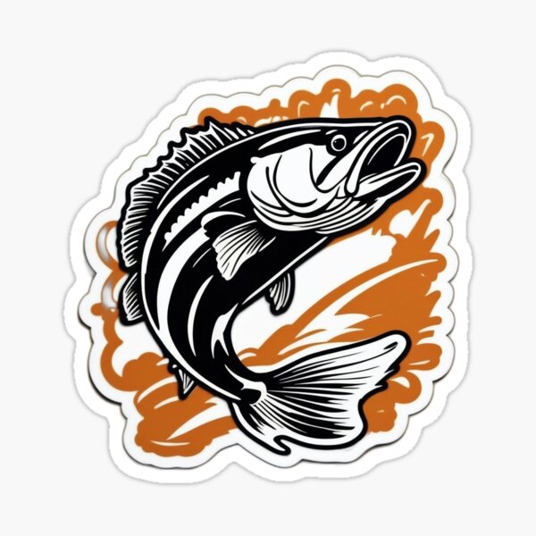 Bass Fishing Decal 4 Pack: Bass Jumping, Large Mouth Bass, Bass Fishing  Boat, Detailed Jumping Bass (Black, Small ~3.5)