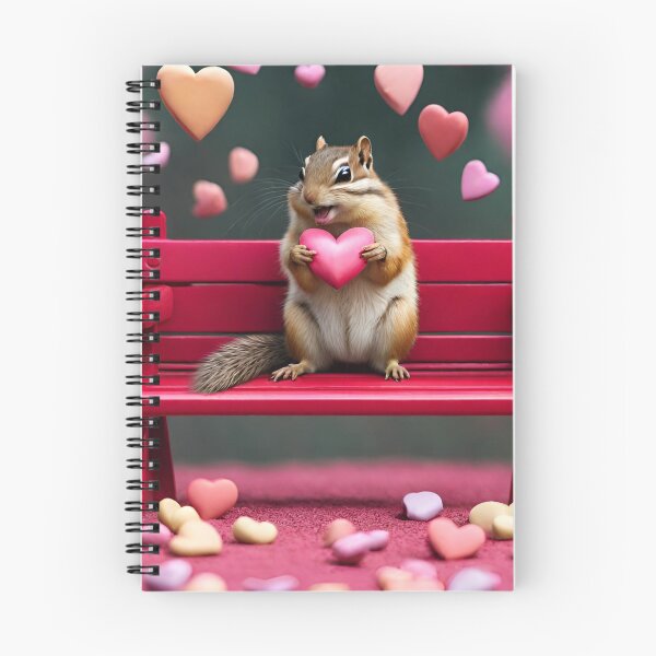 Item preview, happy chipmunk holding a candy heart designed and sold by seahorse crossing.