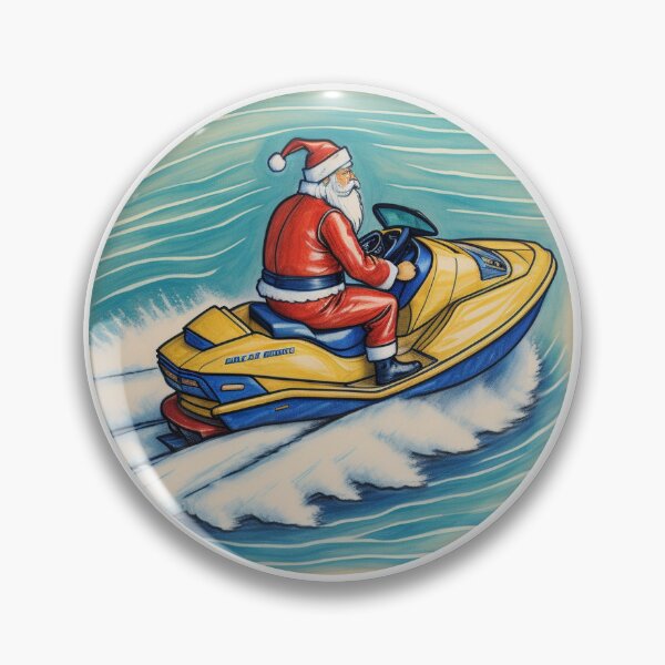 Artikelvorschau, Weihnachtsmann fährt Jetski entworfen und verkauft von MixedBags.