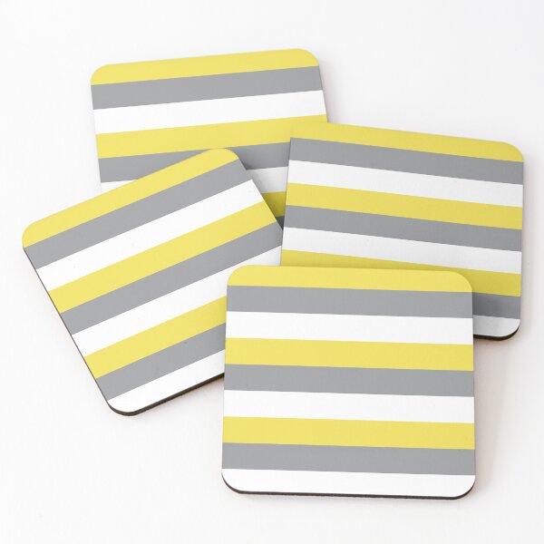 Item preview, Yellow Gray White Stripes Pattern designed and sold by ValeriesGallery.
