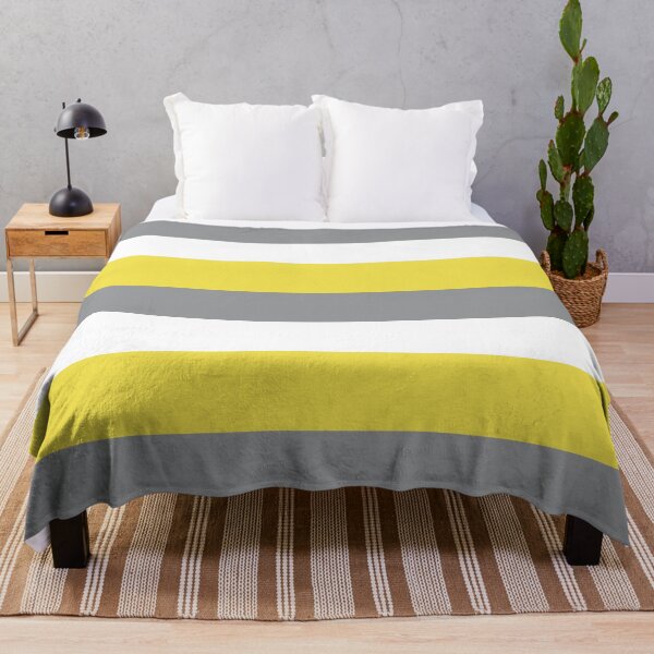 Item preview, Yellow Gray White Stripes Pattern designed and sold by ValeriesGallery.