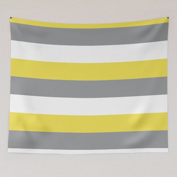 Item preview, Yellow Gray White Stripes Pattern designed and sold by ValeriesGallery.