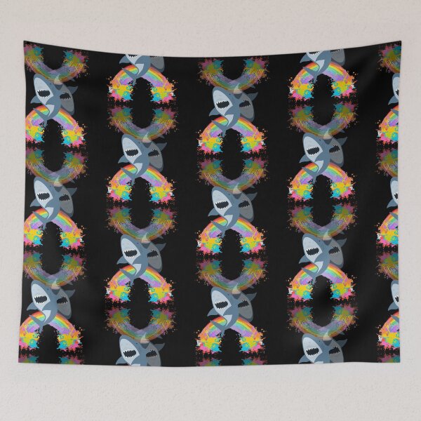 Item preview, "Chromatic Encounter: Sharks and Rainbows designed and sold by AlmostMaybNevr.