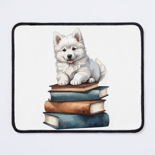 Item preview, Bookworm Samoyed designed and sold by cutie1pie1dogs.