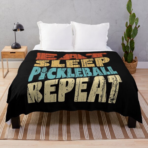 Item preview, Eat Sleep Pickleball Repeat on Black designed and sold by sweetbelle.