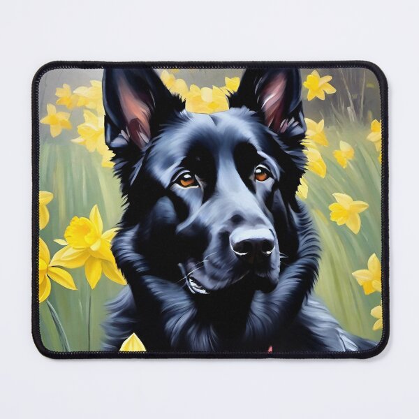 Item preview, German Shepherd & Narcissus designed and sold by Liis S.
