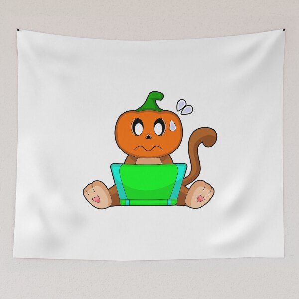 Item preview, Monkey Halloween Pumpkin Laptop designed and sold by Snabdesign84.
