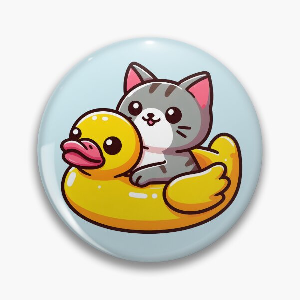 Aperçu de l'œuvre Chat mignon dans un flotteur de caneton - Pool Party créée et vendue par Ingridpd.