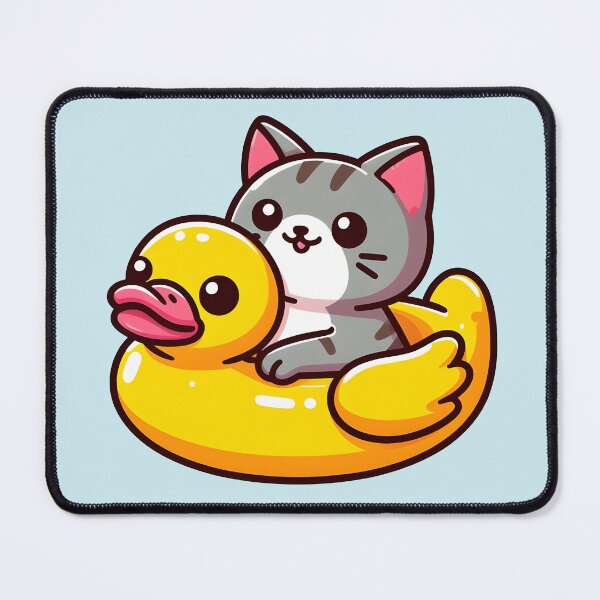 Item preview, Cute cat in a duckling float - Pool Party designed and sold by Ingridpd.