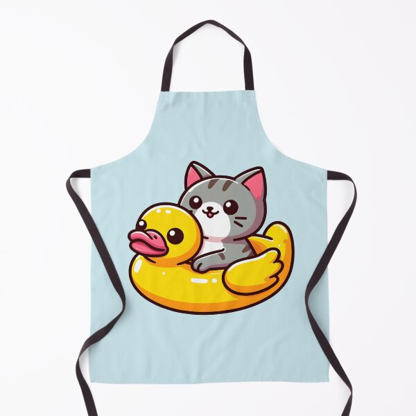 Item preview, Cute cat in a duckling float - Pool Party designed and sold by Ingridpd.