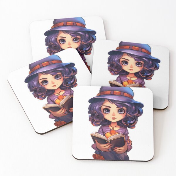 Item preview, Purple Enchantment: Cartoon Witch with Book designed and sold by PureGlee.