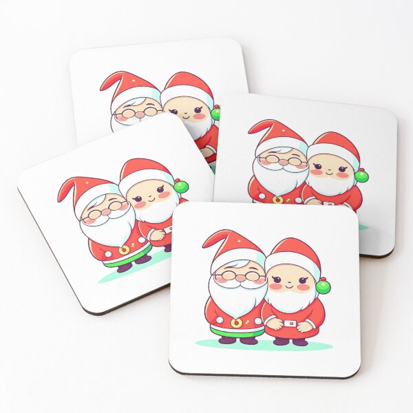 Item preview, Cute Mr and Mrs Santa Claus Kawaii Christmas designed and sold by SantasHelpers.