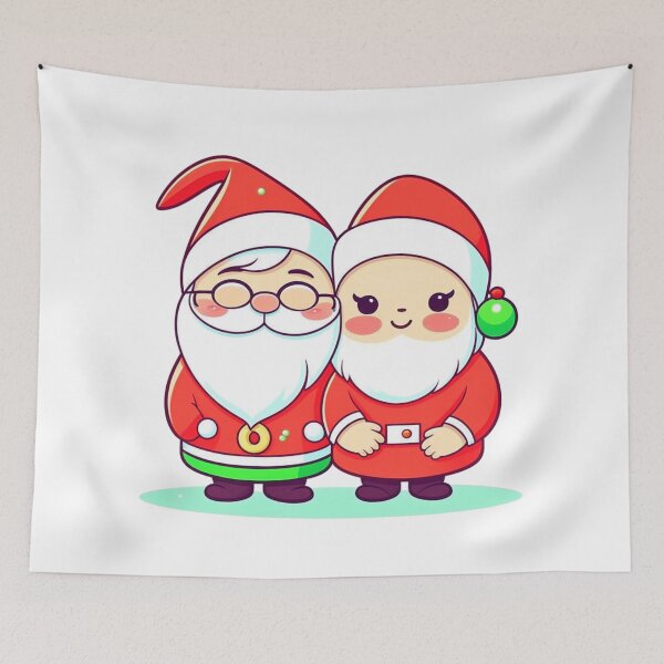 Item preview, Cute Mr and Mrs Santa Claus Kawaii Christmas designed and sold by SantasHelpers.