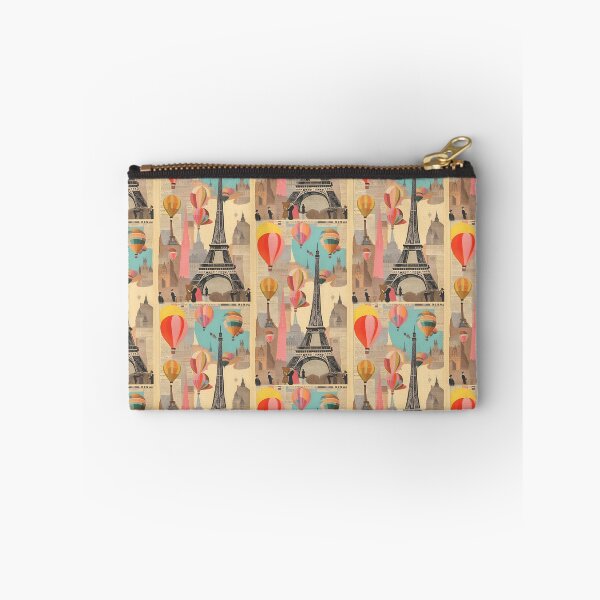 Item preview, vintage view Eiffel Tower Paris and aerostat balloons on journalistic background, Belle époque, designed and sold by Creativesphotos.
