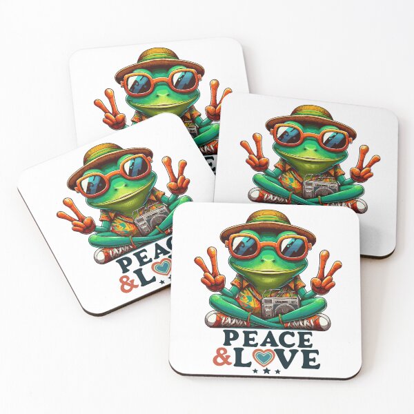 Item preview, Frog Peace Sign - Colorful Cool Frog  designed and sold by JessArty ⭐⭐⭐⭐⭐.
