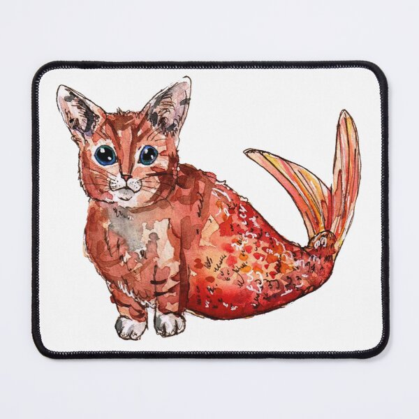 Item preview, Orange Purrmaid Mermaid Cat designed and sold by Aquabunart.