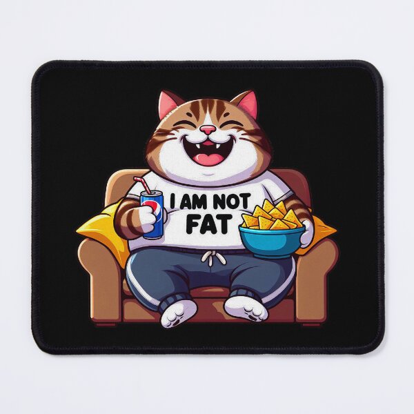 Item preview, I Am Not Fat meme Tabby Cat Couch Potato Nachos Soft Drink designed and sold by plushism.