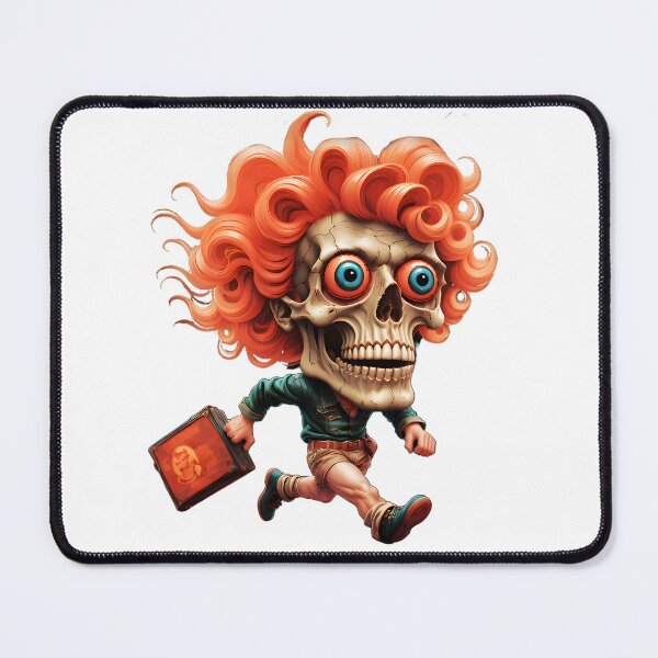 Item preview, Crimson-Haired Bobble Head Harbinger: A Surreal Sprint Through Dreamscape Dimensions. designed and sold by Aroncross111.