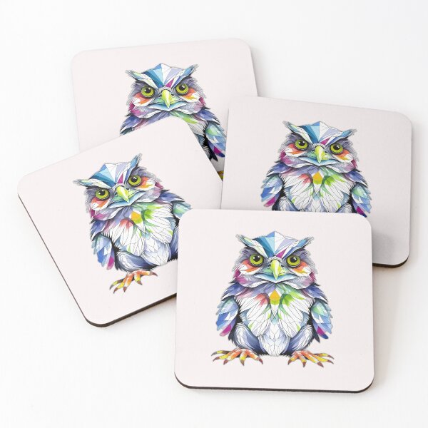 Item preview, Colourful Frogmouth Geometric Shaped Artwork designed and sold by Geonimalia.