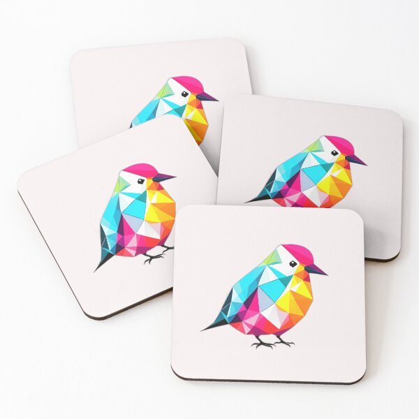 Item preview, Colourful Small Bird Geometric Shaped Artwork designed and sold by Geonimalia.