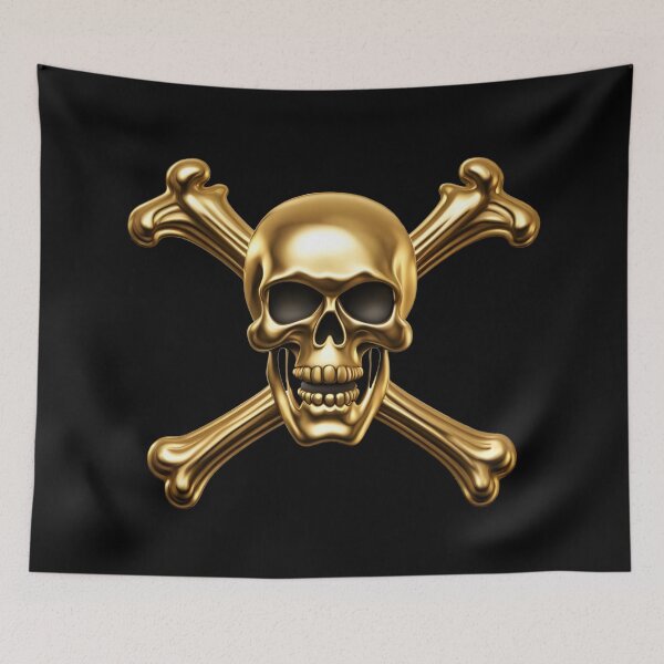 Item preview, Golden Pirate Jolly Roger  designed and sold by GhostedSpirit.