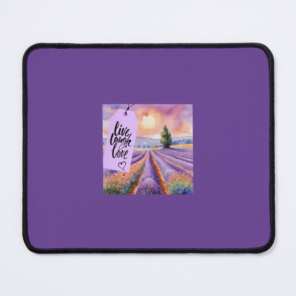 Item preview,  live, laugh, love, mention on sunny lavender field in Provence, watercolor style designed and sold by Creativesphotos.
