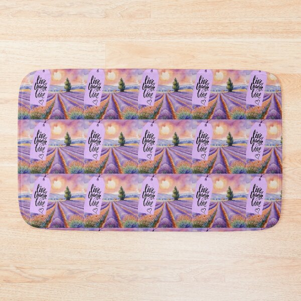 Item preview,  live, laugh, love, mention on sunny lavender field in Provence, watercolor style designed and sold by Creativesphotos.