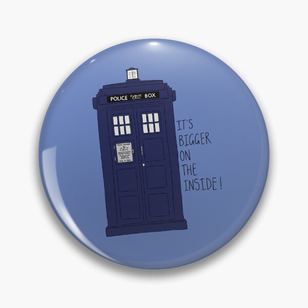 Item preview, "It's Bigger On The Inside!" Time Travel Police Box Quote Print Design  designed and sold by abldesign.
