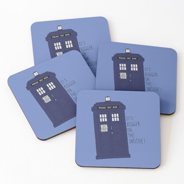 Item preview, "It's Bigger On The Inside!" Time Travel Police Box Quote Print Design  designed and sold by abldesign.