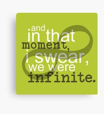 The Perks of Being a Wallflower Quote Canvas Print