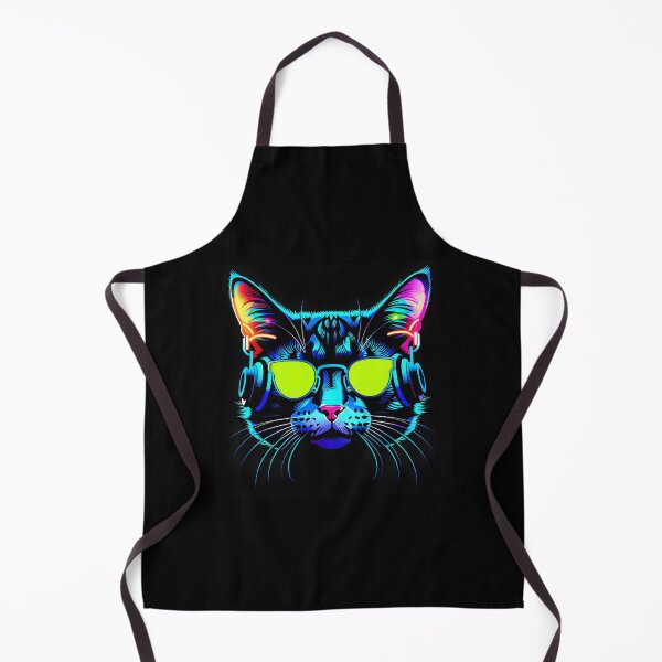 Item preview, Cat with neon headphones designed and sold by Inspirationmotivation.