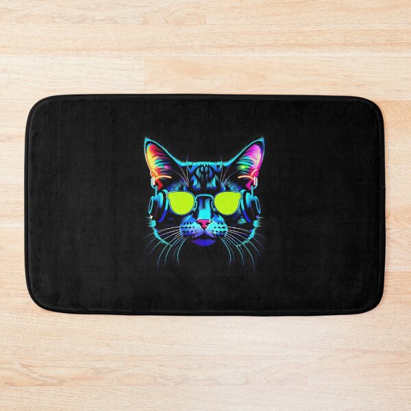 Item preview, Cat with neon headphones  designed and sold by Inspirationmotivation.