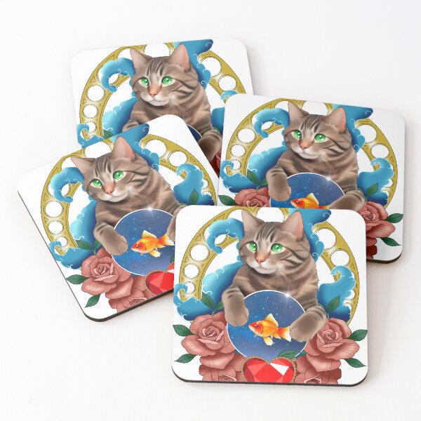 Item preview, Crystal ball cat and fish  designed and sold by Leahsartworks.