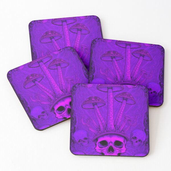 Artikelvorschau, Vintage psychedelische Pilze und Totenkopf-Schwarzlicht-Stil entworfen und verkauft von TheDarkWardrobe.