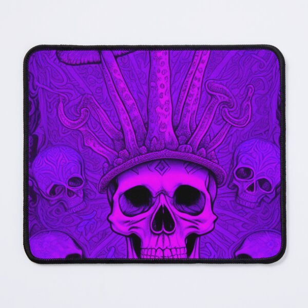 Item preview, Vintage Psychedelic Mushrooms &Skull Black Light Style designed and sold by TheDarkWardrobe.