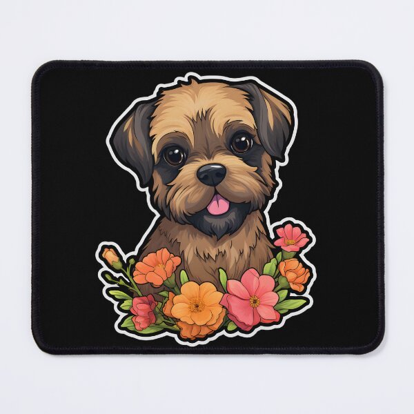Item preview, Border Terrier with Flowers designed and sold by CUTEDOGGIEZ.
