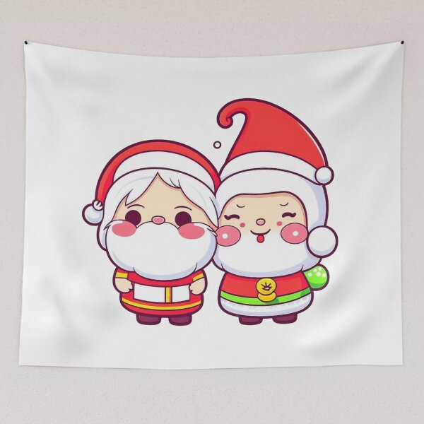 Item preview, Cute Mr and Mrs Santa Claus Kawaii Christmas designed and sold by SantasHelpers.