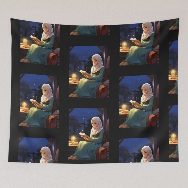 Item preview, Hijabi Anime Reader designed and sold by ReyhansArtWorld.