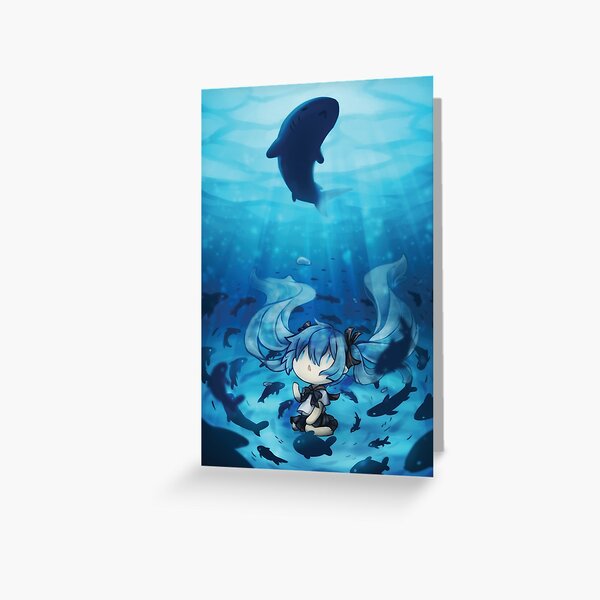 Bottle Miku Chibi Greeting Card