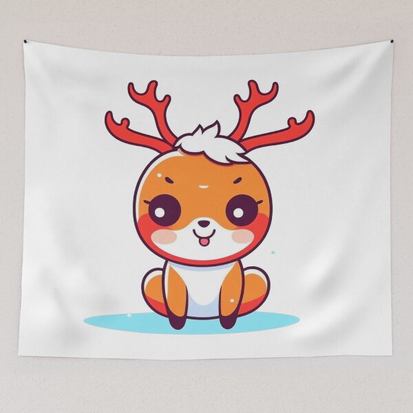 Item preview, Cute Santas Little Helper Kawaii Christmas Reindeer  designed and sold by SantasHelpers.
