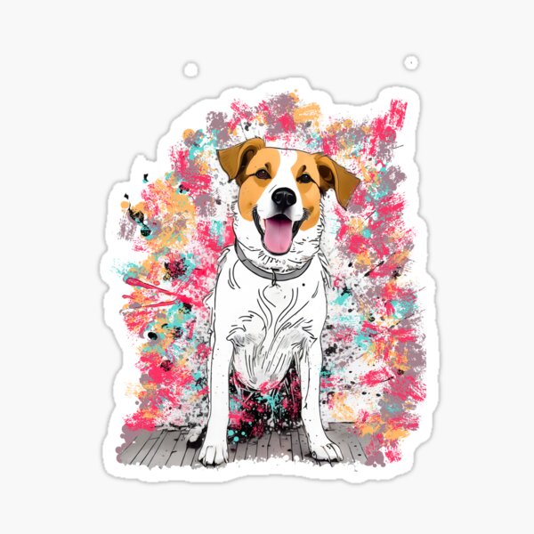 Item preview, Painting Of A Canine Perched on a Wooden Surface designed and sold by Xthes.