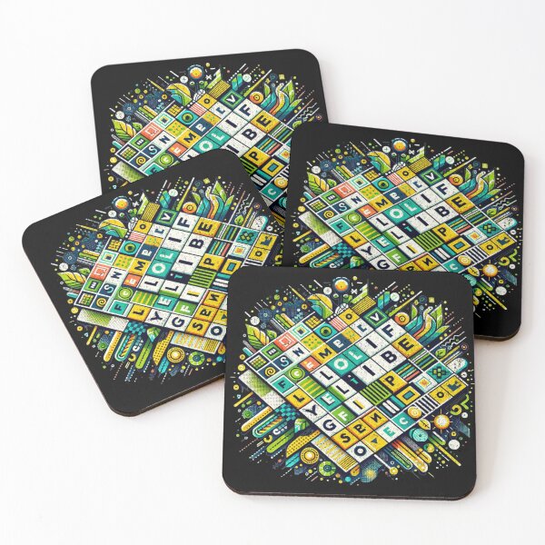 Item preview, Vibrant Word Puzzle Explosion Art designed and sold by ChromaticBlend.