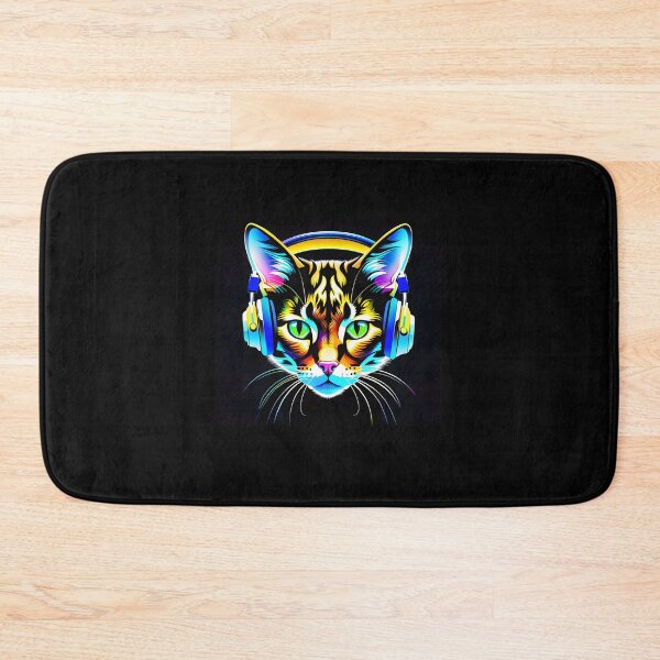 Item preview, Cat with neon headphones  designed and sold by Inspirationmotivation.