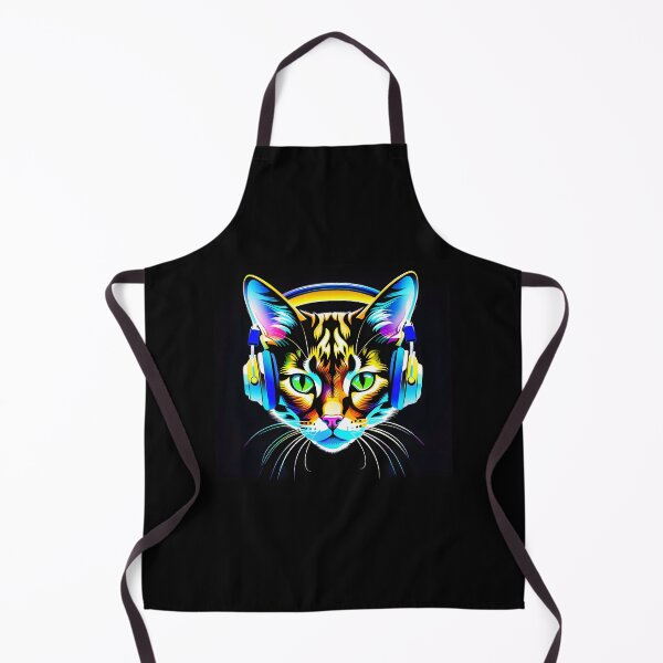 Item preview, Cat with neon headphones designed and sold by Inspirationmotivation.