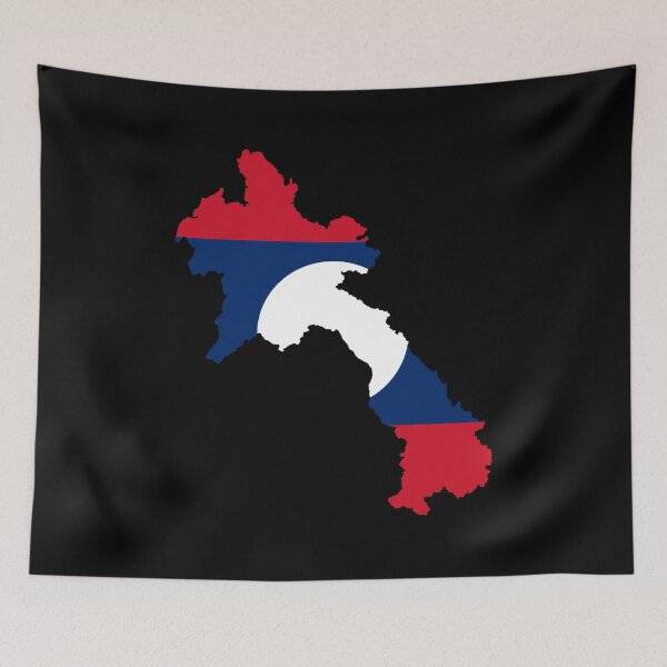 Item preview, Flag Map of Laos designed and sold by feether-store.