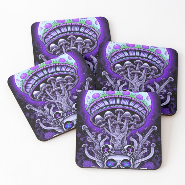 Item preview, Psychedelic Mushrooms & Skulls designed and sold by TheDarkWardrobe.